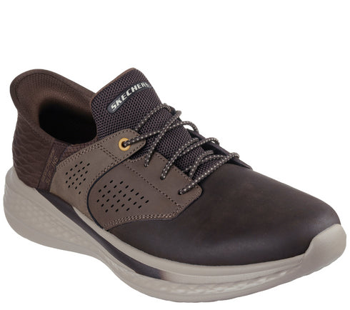 Pantofi sport, barbati, SKECHERS SLIP-INS RF SLADE MACKLIN 210890-CHOC maro, piele ecologica